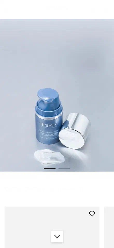 111Skin homepage on mobile, Shopify luxury beauty storefront captured at 390 x 844
