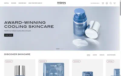 111Skin homepage on desktop, Shopify luxury beauty storefront captured at 1440 x 900