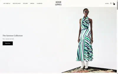Adam Lippes homepage on desktop, Shopify luxury fashion storefront captured at 1440 x 900
