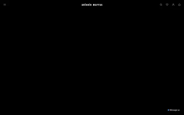 Antonio Marras homepage on desktop, Shopify luxury fashion storefront captured at 1440 x 900