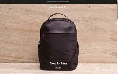 Bally homepage on desktop, not disclosed luxury fashion storefront captured at 1440 x 900