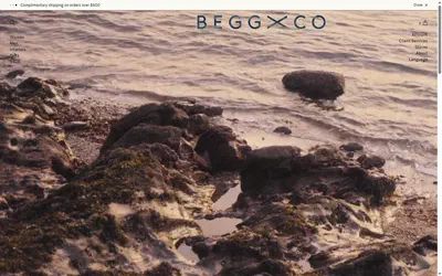 Begg x Co homepage on desktop, Shopify luxury fashion storefront captured at 1440 x 900