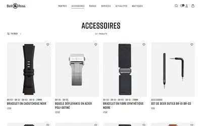 Bell & Ross collection: accessoires on desktop, not disclosed luxury watches storefront captured at 1440 x 900