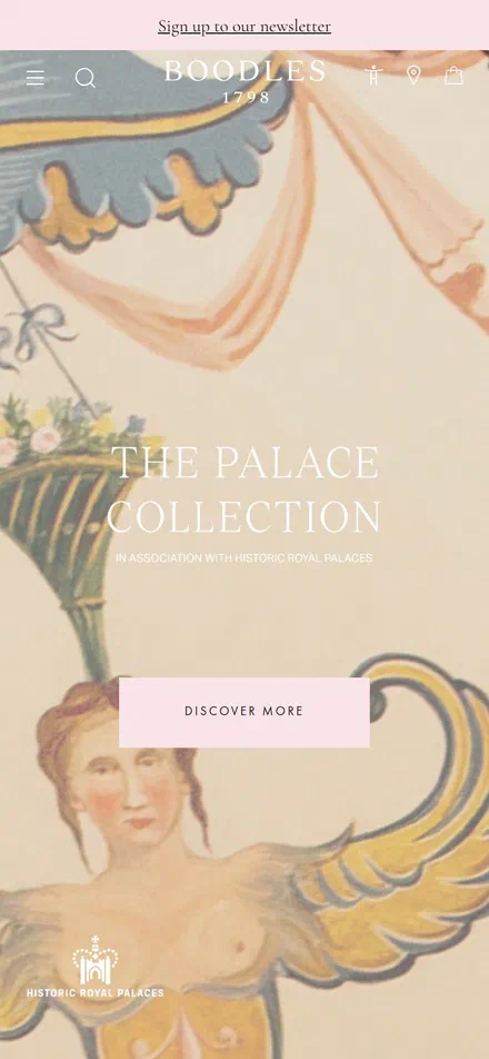 Boodles homepage on mobile, not disclosed luxury jewelry storefront captured at 390 x 844