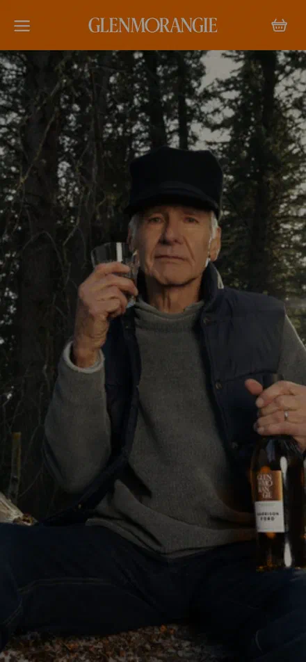 Glenmorangie homepage on mobile, not disclosed luxury drinks storefront captured at 390 x 844