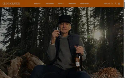 Glenmorangie homepage on desktop, not disclosed luxury drinks storefront captured at 1440 x 900