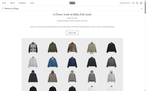 Kith homepage on desktop, not disclosed luxury fashion storefront captured at 1440 x 900