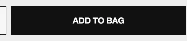 Lab Series add to cart button photographed on its product page, reading Add to bag, #111111 on #ededed