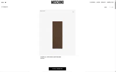 Moschino collection: black friday on desktop, Shopify luxury fashion storefront captured at 1440 x 900