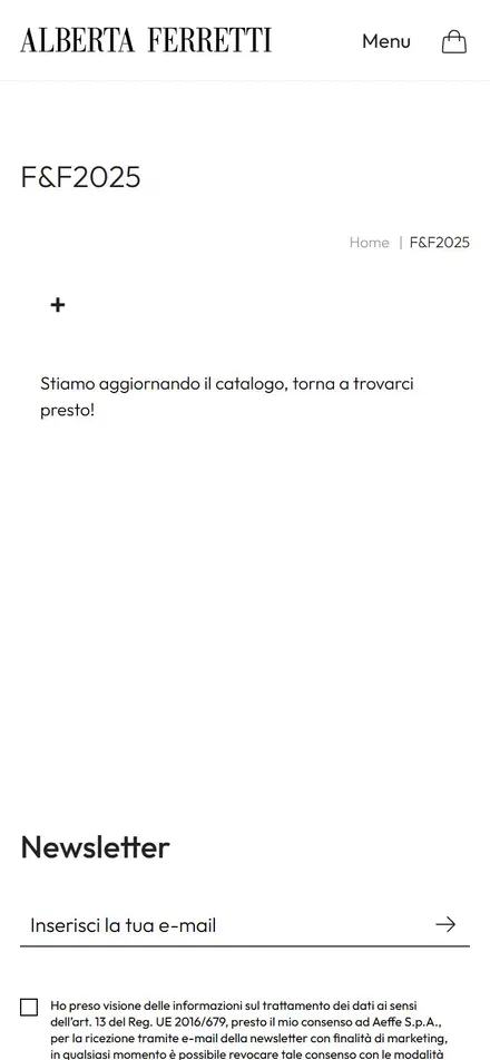 Philosophy di Lorenzo Serafini collection: f&f2025 on mobile, Shopify luxury fashion storefront captured at 390 x 844