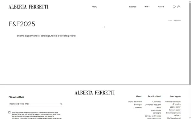 Philosophy di Lorenzo Serafini collection: f&f2025 on desktop, Shopify luxury fashion storefront captured at 1440 x 900