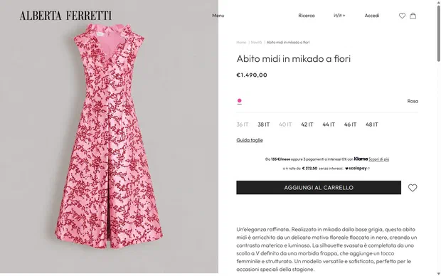 Philosophy di Lorenzo Serafini product page on desktop, Shopify luxury fashion storefront captured at 1440 x 900
