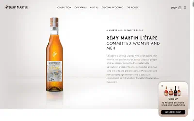 Remy Martin collection: collection on desktop, not disclosed luxury drinks storefront captured at 1440 x 900