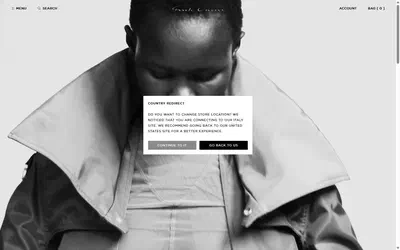 Rick Owens homepage on desktop, not disclosed luxury fashion storefront captured at 1440 x 900