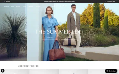 Serapian homepage on desktop, not disclosed luxury leather goods storefront captured at 1440 x 900