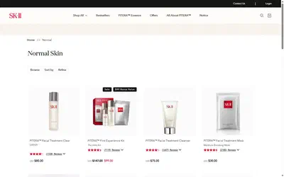 SK-II collection: normal on desktop, Shopify luxury beauty storefront captured at 1440 x 900