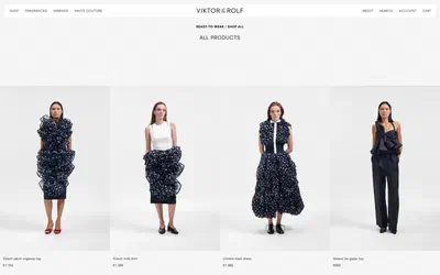 Viktor&Rolf Fragrance collection: all products on desktop, Shopify luxury beauty storefront captured at 1440 x 900