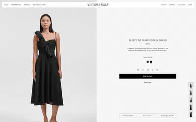 Viktor&Rolf Fragrance product page on desktop, Shopify luxury beauty storefront captured at 1440 x 900