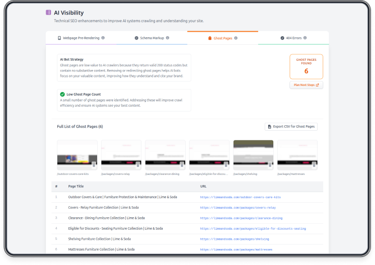 Ghost Pages Dashboard